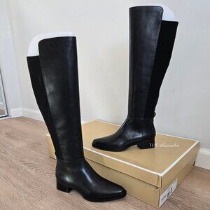 Michael Kors Lex Knee High Tall Boots Size 7.5 Black Zip New With Box MSRP $175